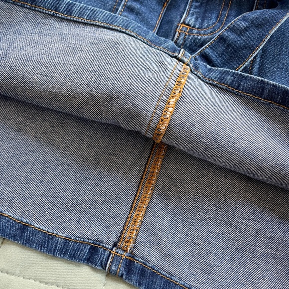 Forever 21 Denim Jean Belted Mini Skirt Tie Belt Size Large - Picture 7 of 12